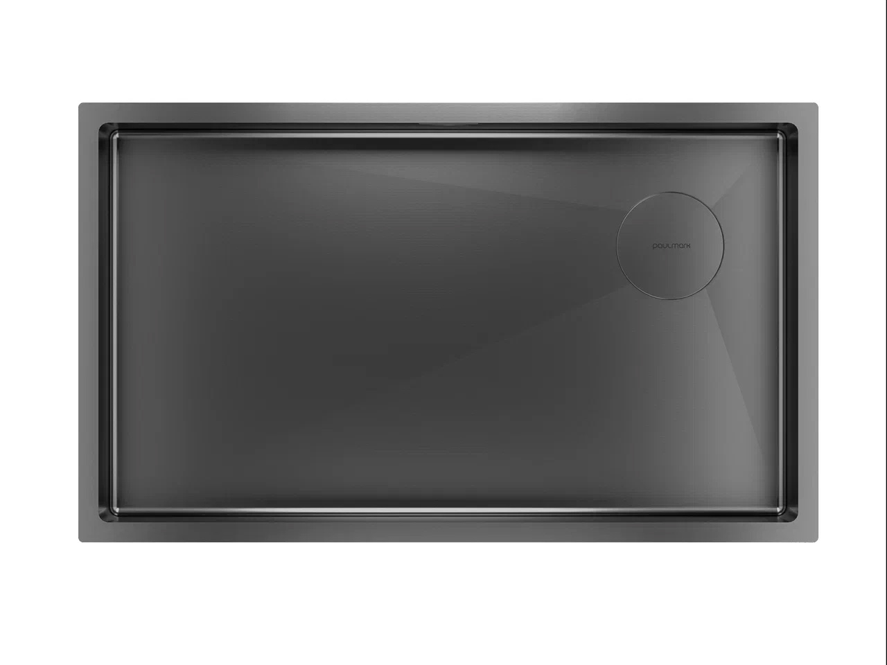 Кухонная мойка Paulmark Next-Skew 740 PM887444-GM вороненая сталь, цвет черный