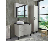 Мебель для ванной Comforty Сорренто 90Н светло-серый с антрацитовой столешницей