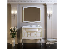 Мебель для ванной Opadiris Лаура 100 белый с бежевой патиной