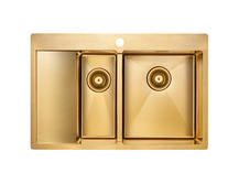 Кухонная мойка Paulmark Union PM537851-BGR брашированное золото правая