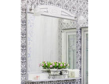 Зеркало для ванной Sanflor Адель 82 белый/патина серебро