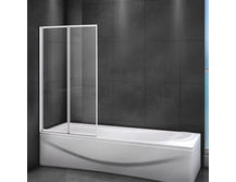 Шторка для ванны Cezares Relax V2 80/140 P Bi матовое стекло, профиль белый L
