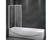 Шторка для ванны Cezares Relax V2 80/140 P Bi матовое стекло, профиль белый R