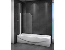 Шторка для ванны Cezares Relax V-11-100/140-C-Bi прозрачно стекло, профиль белый