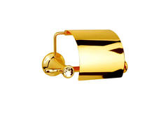 Держатель для туалетной бумаги Boheme Chiaro 10501 золото с крышкой