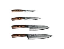 Набор кухонных ножей Omoikiri Damascus Suminagashi-Set 4996233 с подставкой