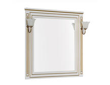 Зеркало для ванной Aquanet Паола 90 белое/патина золото