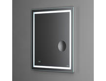 Зеркало для ванной Am.Pm Gem 65 с LED-подсветкой, встроенными часами и линзой
