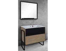 Мебель для ванной Grossman Солис 85 дуб санома/черная