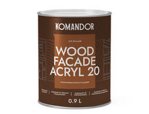 Краска для деревянных фасадов Komandor Wood Facade Akryl 20 A S1320001001 полуматовая 0,9 л