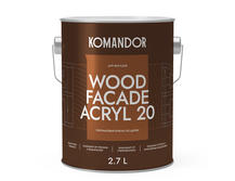 Краска для деревянных фасадов Komandor Wood Facade Akryl 20 A S1320001003 полуматовая 2,7 л