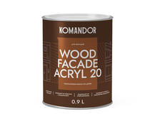 Краска для деревянных фасадов Komandor Wood Facade Akryl 20 С S1320003001 полуматовая 0,9 л