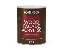 Краска для деревянных фасадов Komandor Wood Facade Akryl 50 A S1321001001 полуглянцевая 0,9 л