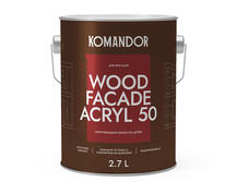 Краска для деревянных фасадов Komandor Wood Facade Akryl 50 A S1321001003 полуглянцевая 2,7 л