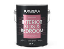 Краска для стен и потолков Komandor Interior Kids&Вedroom A S1303001003 матовая 2,7 л
