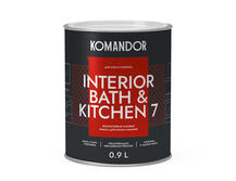 Краска для стен и потолков Komandor Interior Bath&Kitchen 7 A S1304001001 матовая 0,9 л