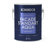 Краска для фасадов Komandor Facade Standart Aqua A S1308001003 глубокоматовая 2,7 л