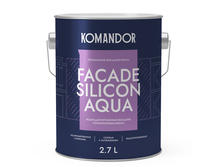 Краска для фасадов Komandor Facade Silicon Aqua A S1309001003 глубокоматовая 2,7 л