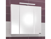 Зеркальный шкаф для ванной СанТа Стандарт 90 трельяж фацет, с подсветкой