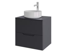 Тумба с раковиной Orange Line Li-60TugMDF+B09-360W графит матовый