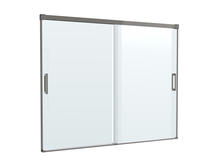 Шторка для ванны Cezares Tandem-Soft 145х180 TANDEM-SOFT-VF-2-180/145-C-GM-IV оружейная сталь