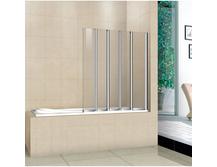 Шторка для ванны Cezares Pratico V5 120/140 C Cr прозрачное стекло, профиль хром