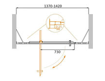 Душевая дверь Cezares 195х140 Molveno-BA-12-100+40-C-Cr-IV
