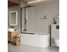 Шторка для ванны BelBagno Luce 145х90 LUCE-VF-11-90/145-C-NERO