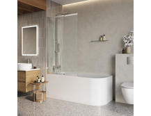 Шторка для ванны BelBagno Luce 145х90 LUCE-VF-11-90/145-C-Cr