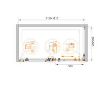 Душевой уголок Cezares 90х120 Stylus-O-M-AH-1-120/90-C-Cr