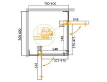 Душевой уголок Cezares 70х70 Slider-A-2-70/80-C-Cr