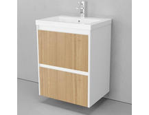 Тумба с раковиной Velvex Klaufs 70.2Y шатанэ/белый