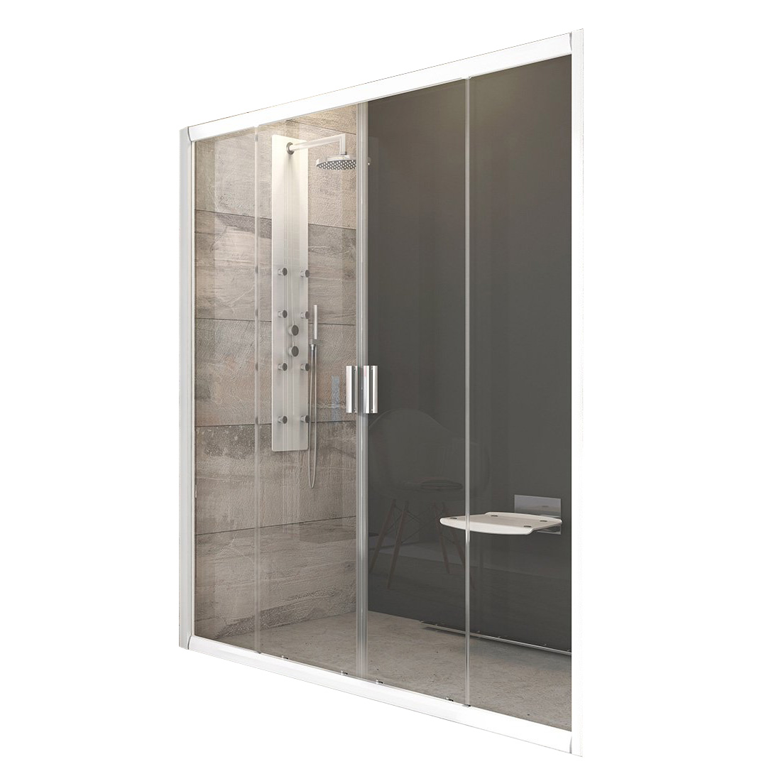 

Душевая дверь Ravak BLDP4 170 белая + Транспарент, Матовый
