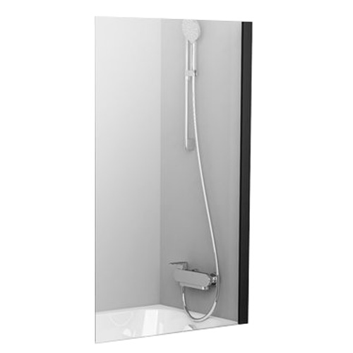Шторка для ванны Ravak PVS1-80 черная + Транспарент, цвет черный 79840300Z1 - фото 1