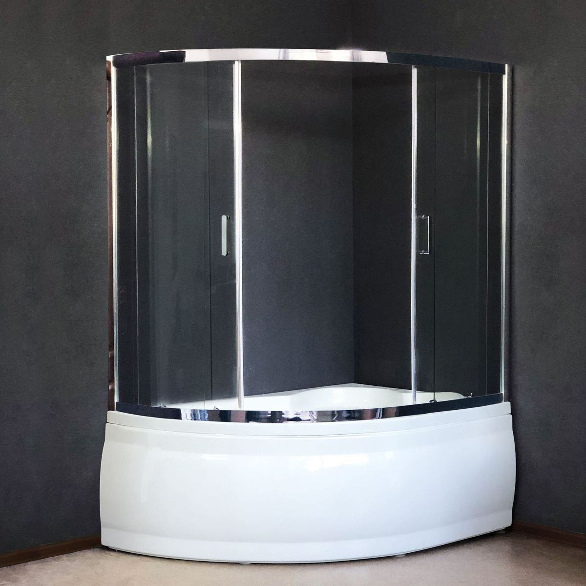 Шторка для ванны Royal Bath RB 150ALP-T-CH прозрачная шторка для ванны vincea vsb 80x140 прозрачная vsb 11800clb