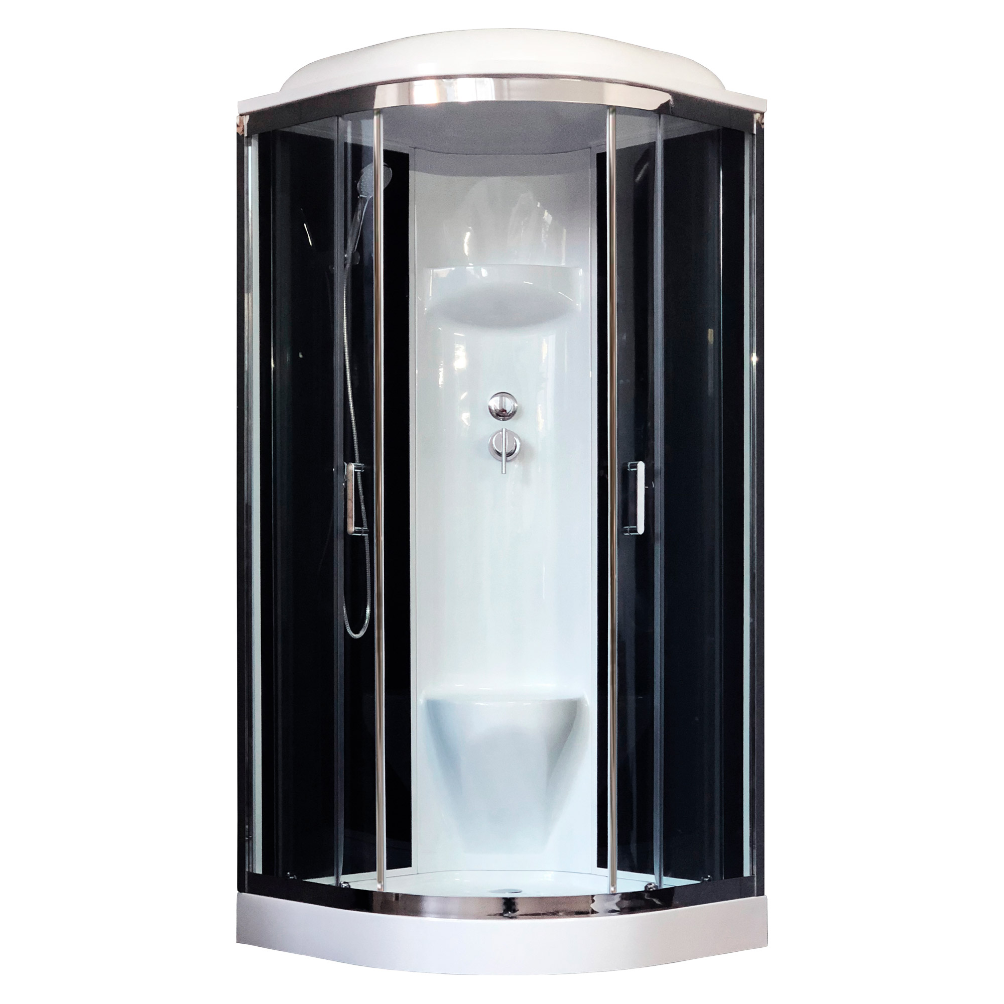 Душевая кабина Royal Bath 100HK6-BT-CH черное/прозрачное душевая кабина royal bath 8120bk5 bt r черное прозрачное