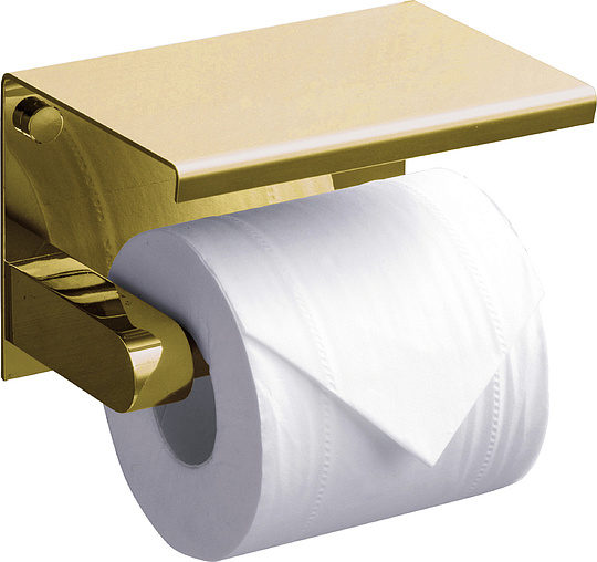 Держатель туалетной бумаги с полкой Rush Edge ED77141 Gold держатель для туалетной бумаги fixsen bogema gold fx 78510ag