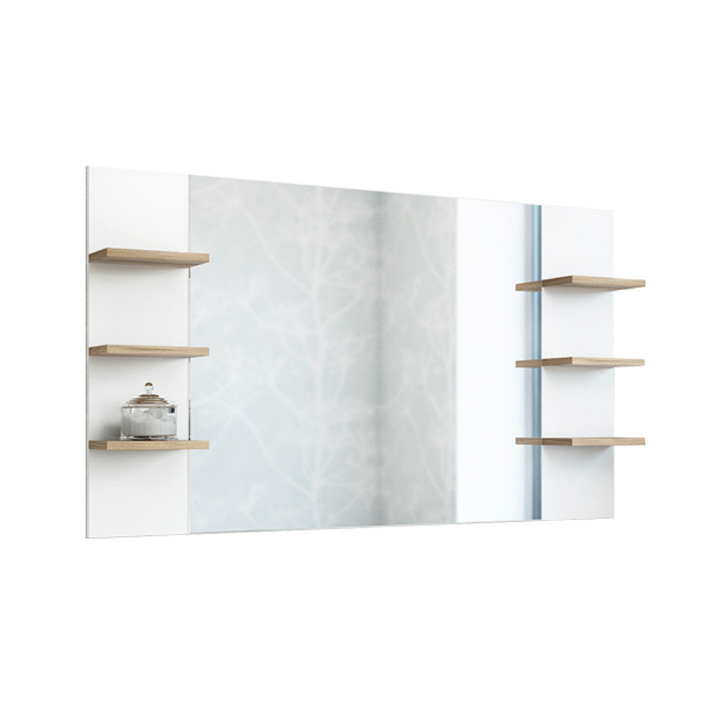 Зеркало для ванной Sanflor Ингрид 120 белый матовый/вяз швейцарский зеркало mixline комфорт 50х60 прямоугольное 4620001983766