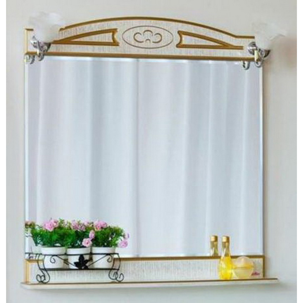 Зеркало для ванной Sanflor Адель 82 белый/патина золото