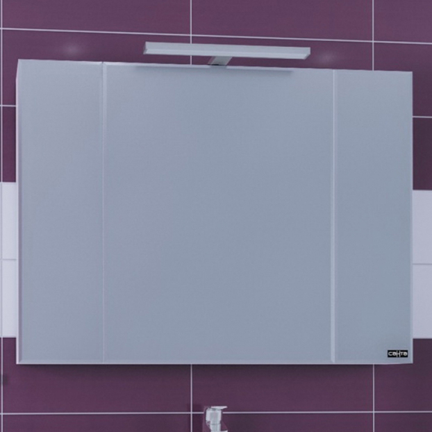 Зеркальный шкаф для ванной СанТа Стандарт 100 трельяж фацет, с подсветкой зеркальный шкаф mixline стандарт 50х70 левый белый 4640030867301