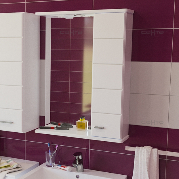 Зеркало для ванной СанТа Омега 50 правый мебель для ванной санта омега 60