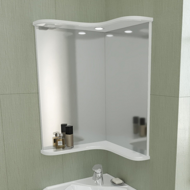 Зеркало СанТа Аврора угловое, цвет белый 116001 - фото 1