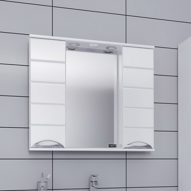 Зеркало СанТа Родос 80 с подсветкой, цвет белый 106017 - фото 1