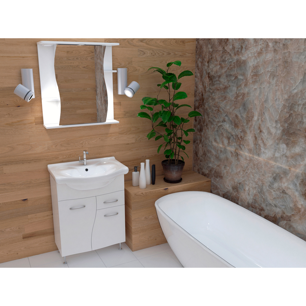 Мебель для ванной Stella Polar Волна 65, цвет белый SP-00000056+1WH109651+SP-00000054 - фото 1