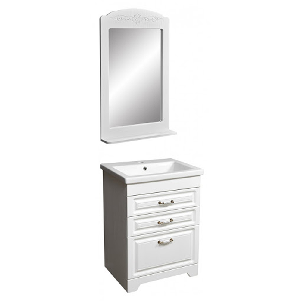 Мебель для ванной Stella Polar Кармела 60 ольха белая зеркало для ванной stella polar кармела 60 ольха белая