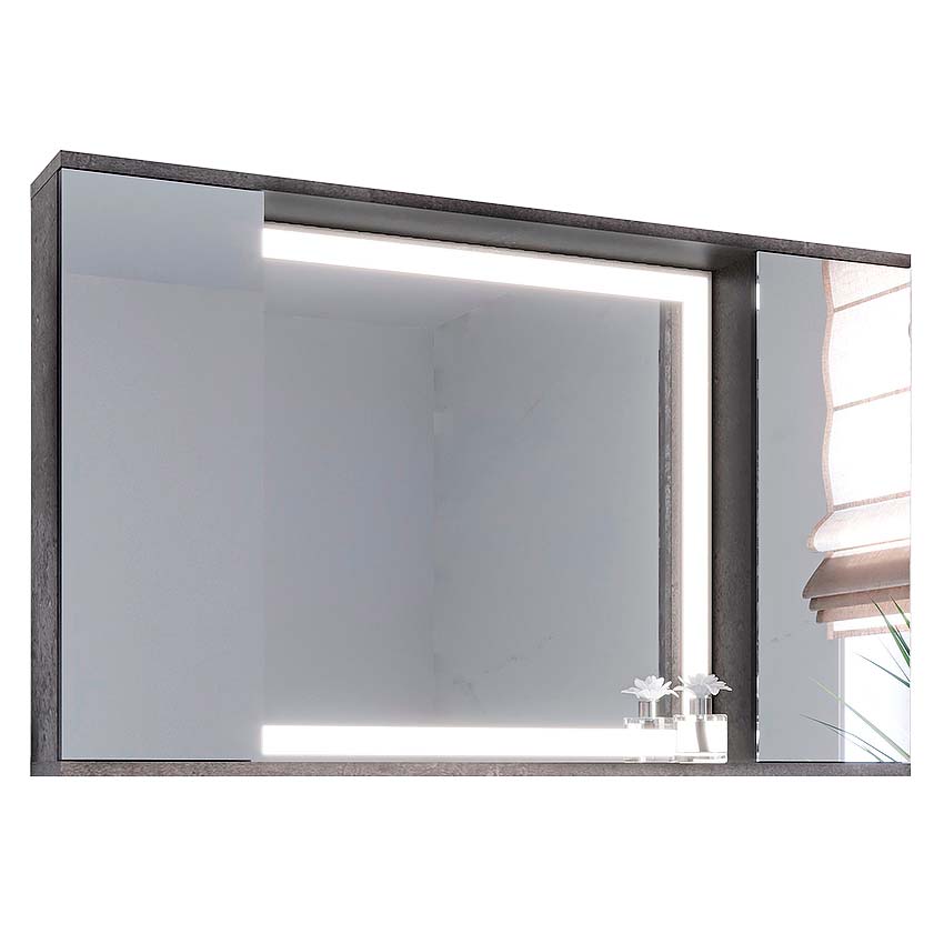 Зеркальный шкаф для ванной Stella Polar Дэрри 100 SP-00001039 бетон