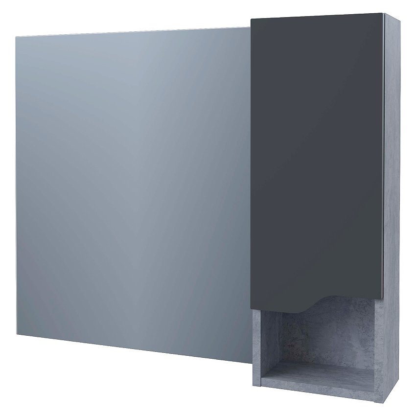 Зеркальный шкаф для ванной Stella Polar Абигель 80 SP-00001106 матовый цемент