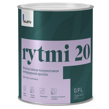 Краска для стен и потолков Talatu Rytmi 20 A S1205001001 полуматовая 0,9 л