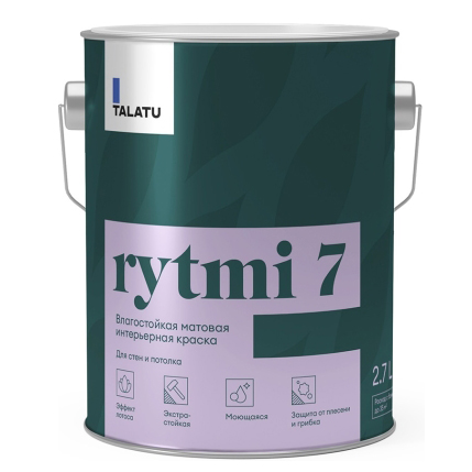 Краска для стен и потолков Talatu Rytmi 7 A S1204001003 матовая 2,7 л