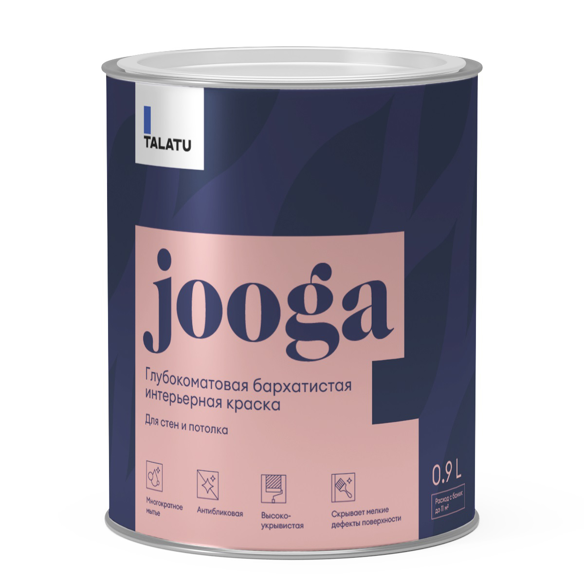 Краска для стен и потолков Talatu Jooga С S1202003001 глубокоматовая 0.9 л